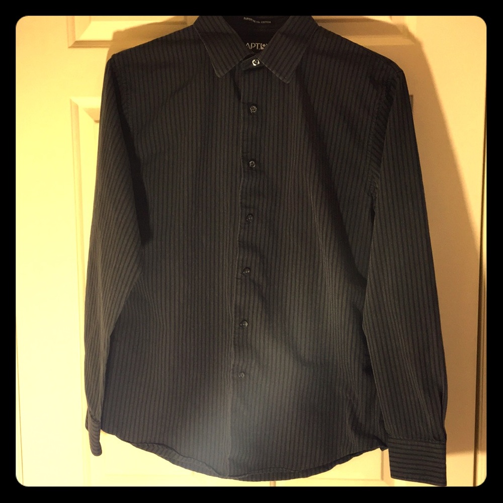 Apt 9 men’s med dress shirt grey and black stripe